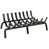 Pilgrim Eight-Bar Tapered Steel Fireplace Grate with Center Leg (24.5"/20.5"): PG18629
