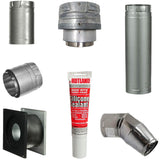 Pellet Stove Vent Pipe Kit With 4 Inch Horizontal Pipe With Dura Vent Pro: 4PVP-HZ-KIT