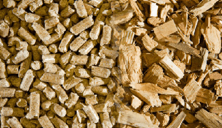 wood chips and pellets