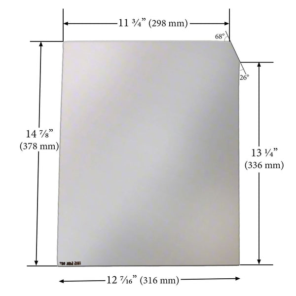 Vermont Castings Left Side Glass (IR Coated) for Merrimack Wood Stove: 30004655