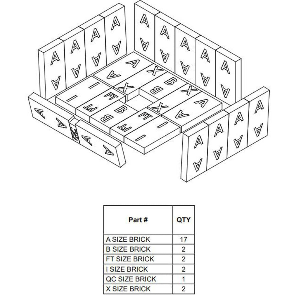 Blaze King Wood Stove Brick Assembly (Princess PE32): PE32