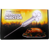 2 Oz Stainless Steel Seasoning Injector - Marinade Injector Includes 3 Needles
