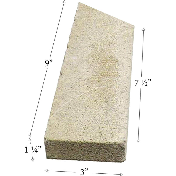 Pumice Firebrick With Angle For Stoves and Fireplaces (9" x 3" x 1.25”) PUMICE-BRICK-79