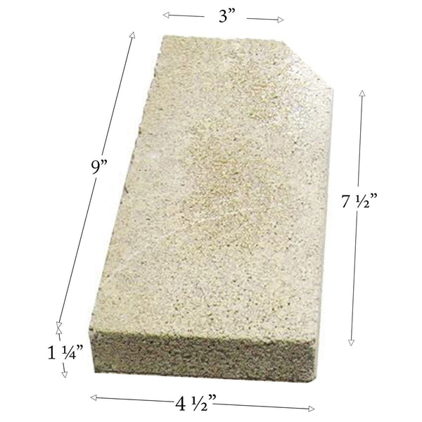 Pumice Firebrick With Angle For Stoves and Fireplaces (9" x 4.5" x 1.25”) PUMICE-BRICK-91