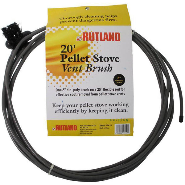 3"Brush with 20' Flex Handle Pellet stove vent pipe cleaning kit by Rutland #17419