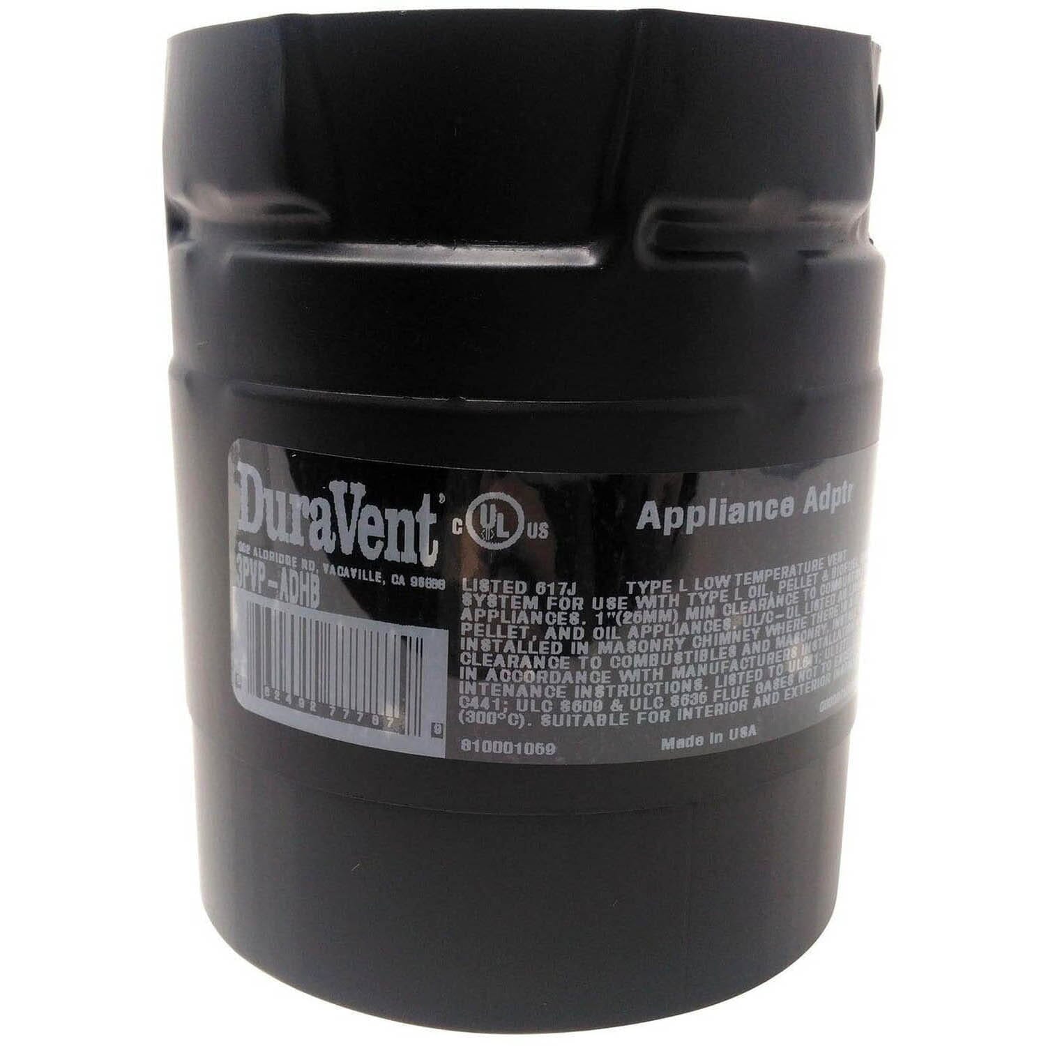 Duravent 3 PelletVent Pro Galvalume Appliance Adapter 3PVP-AD - ComfortBilt