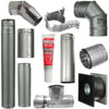 Pellet Stove Vent Pipe Kit With 3 Inch Horizontal Pipe With Vertical Rise With Dura Vent Pro: 3PVP-HZ-KIT-RISE
