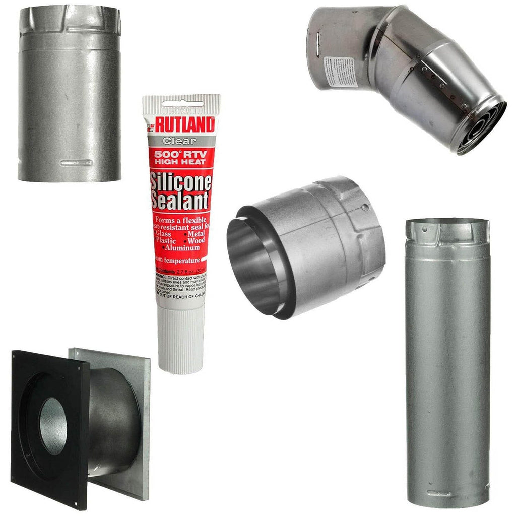 DuraVent Complete 3 Inch Pellet Stove Horizontal Pipe Kit