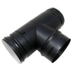 3" PelletVent Pro Black Single Tee with Clean-Out Tee Cap: 3PVP-TB1