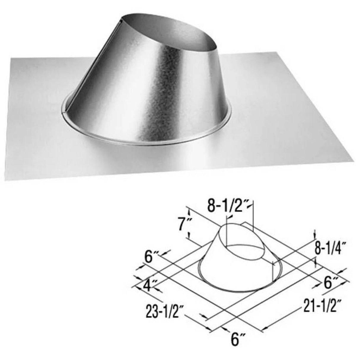 Duravent Directvent Pro 4 X 6 5 8 Dsa Roof Flashing 46dva F6ds