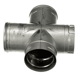 4" PelletVent Pro Double Tee with Clean-Out Cap: 4PVP-DBT1