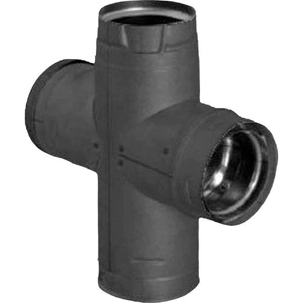 4" Simpson PelletVent Pro Double Tee with Clean-Out Cap: 4PVP-DBTB