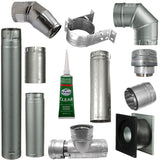 DuraVent Pellet Vent Pro, 4" Pipe Kit with Vertical Rise up to 36 inches: 4PVP-HZ-KIT-RISE