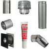 Pellet Stove Vent Pipe Kit With 4 Inch Horizontal Pipe With Dura Vent Pro