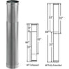 Simpson DuraBlack 6" Single Wall Stainless Steel Adjustable Telescoping Length 44"-68": 6DBK-TLSS