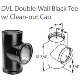 Duravent 6" Double Wall Black Tee w/ Clean-Out Cap: 6DVL-T