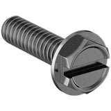Flanged Hex Head Screws with Slotted Drive 18-8 Stainless Steel, 10-24 Thread Size, 3/4" Long (SCREW-29)