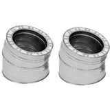 6" Ventis Class-A All Fuel Chimney 304L Stainless Steel 15-Degree Elbow Kit: VA-EL0615